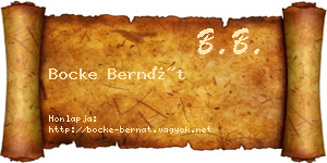 Bocke Bernát névjegykártya